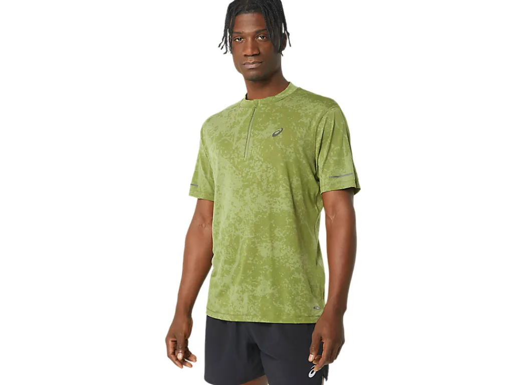 Heren ASICS Shirts Met Korte Mouwen*Metarun 1/2 Zip Ss Top - Pattern