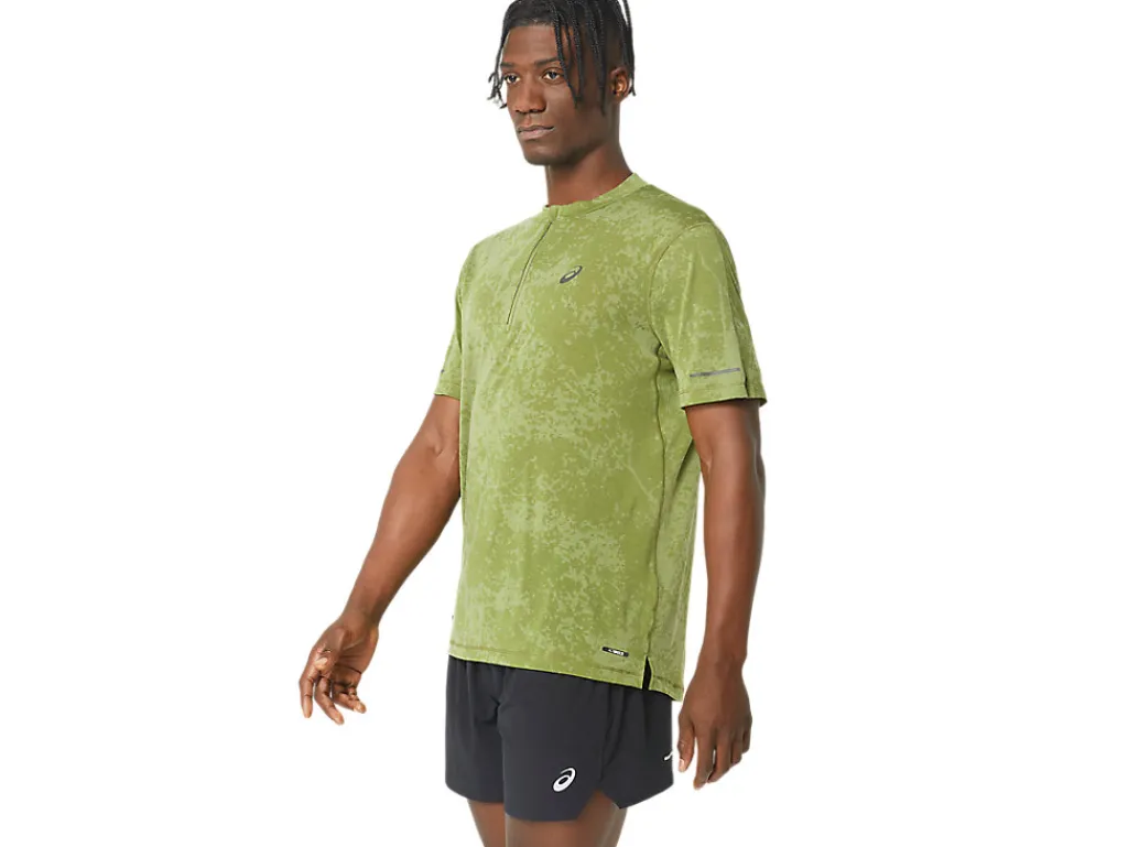 metarun__zip_ss_top__pattern_2.webp Heren ASICS Shirts Met Korte Mouwen*Metarun 1/2 Zip Ss Top - Pattern